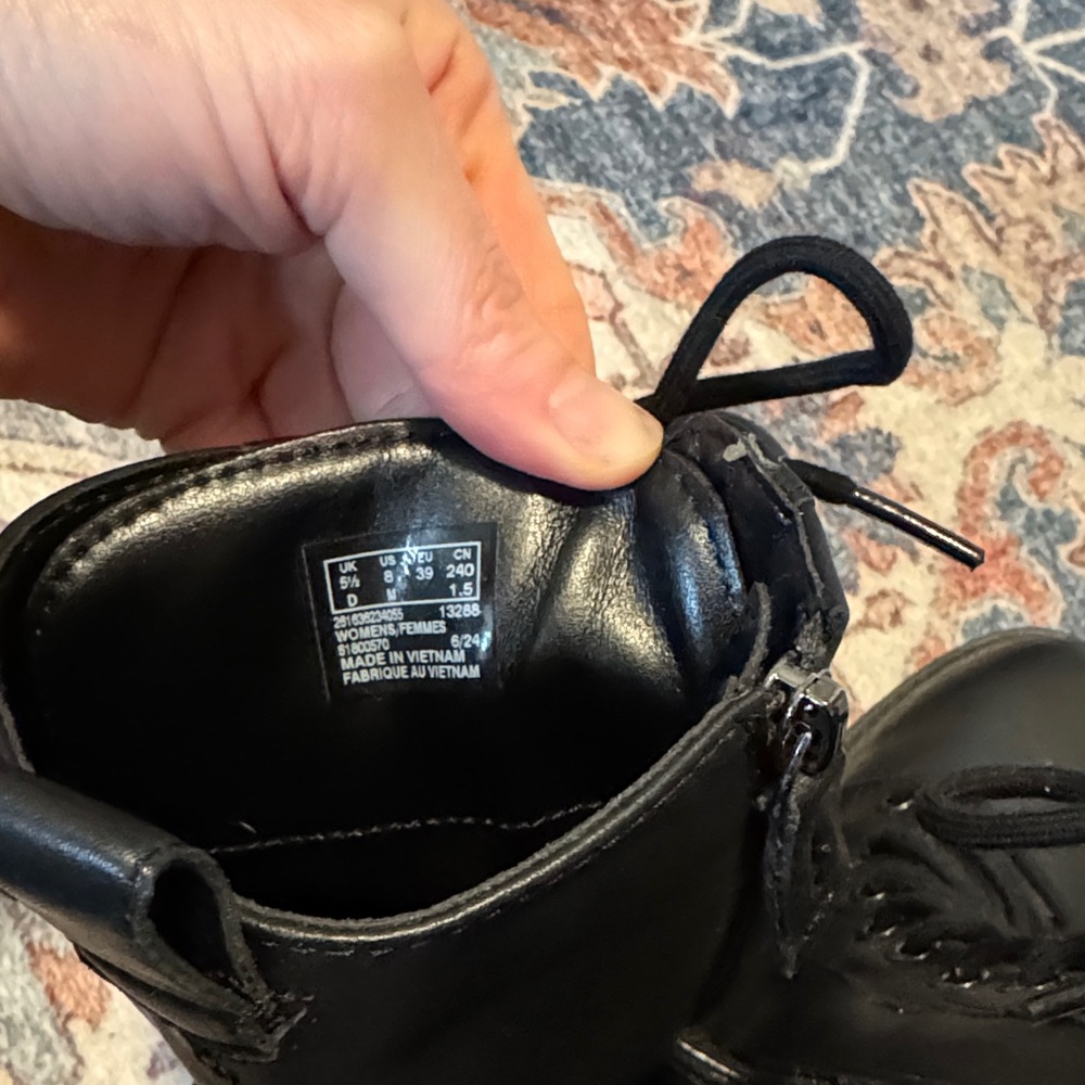 Clarks Black Leather Combat Boots - Picture 7 of 7